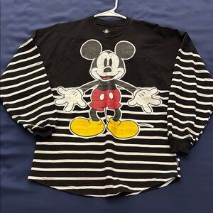 Disney Mickey Mouse Black and White Striped Spirit Jersey